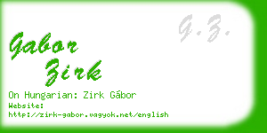 gabor zirk business card